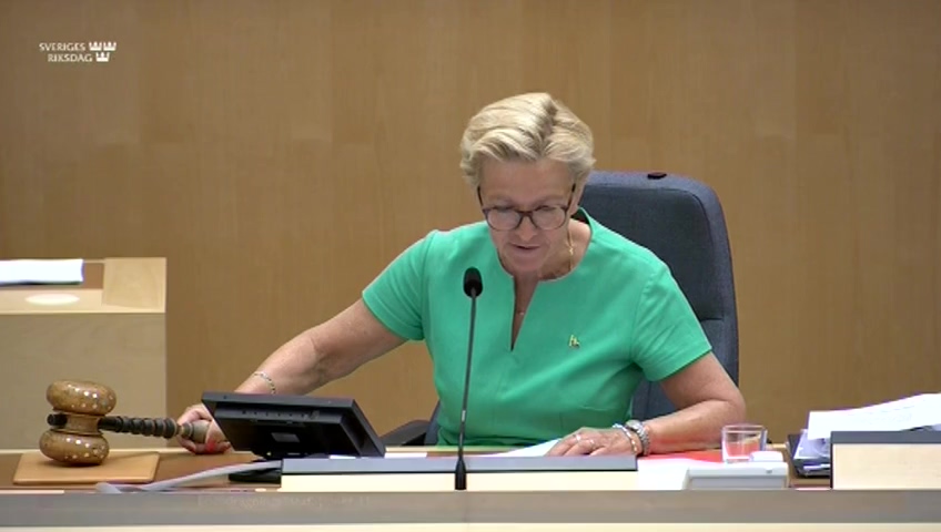 Stillbild från Debatt om förslag: Utvärdering av statens upplåning och skuldförvaltning 2015-2019