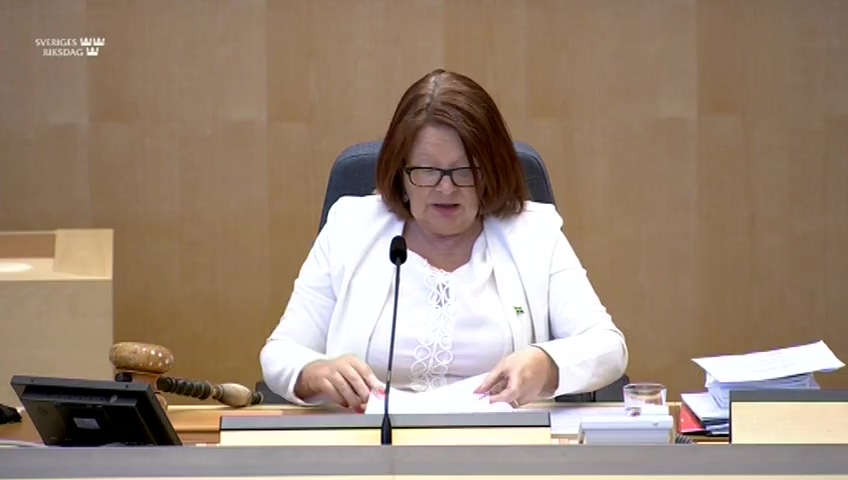 Stillbild från debatten i kammaren