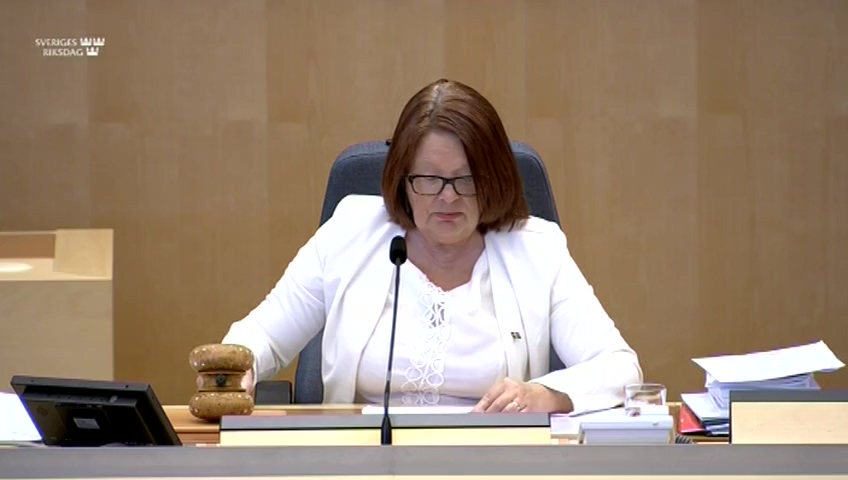 Stillbild från debatten i kammaren