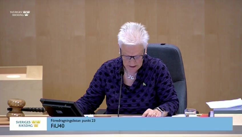 Stillbild från Debatt om förslag: Vissa frågor om försäkring och tjänstepension