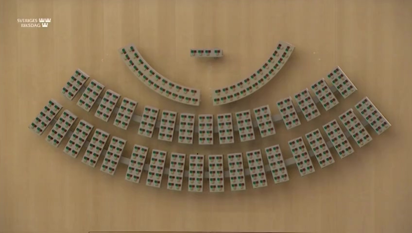 Stillbild från debatten i kammaren