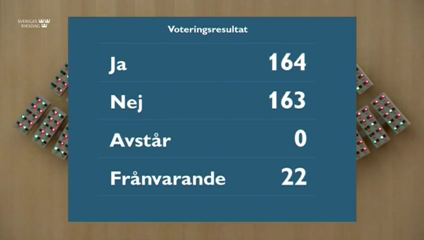 Stillbild från debatten i kammaren