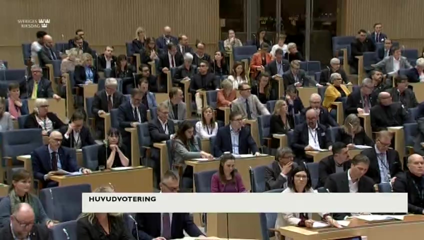 Stillbild från debatten i kammaren