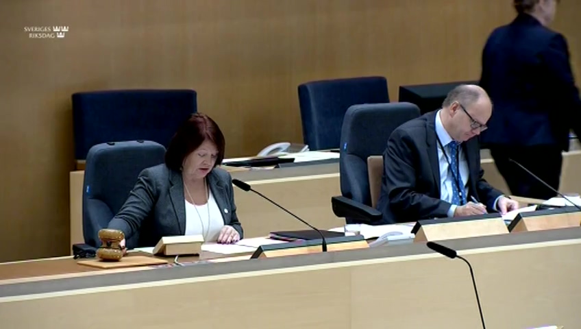 Stillbild från Debatt om förslag: Ingripanden mot utländska kreditinstitut och vissa andra penningtvättsfrågor