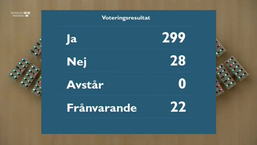 Stillbild från debatten i kammaren