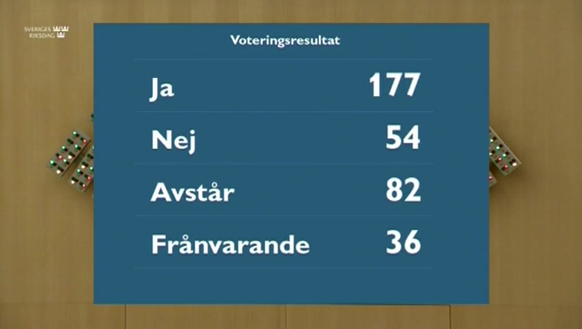Stillbild från debatten i kammaren