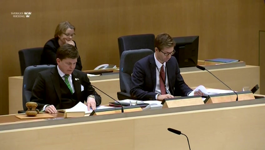 Stillbild från debatten i kammaren