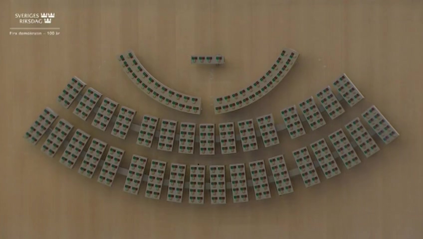 Stillbild från debatten i kammaren