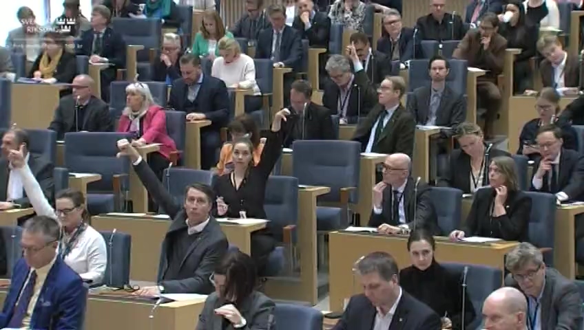 Stillbild från debatten i kammaren