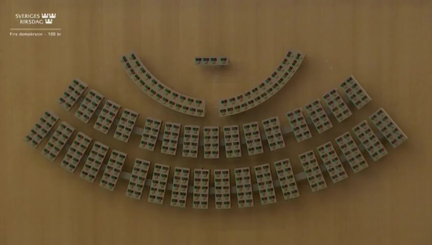 Stillbild från debatten i kammaren