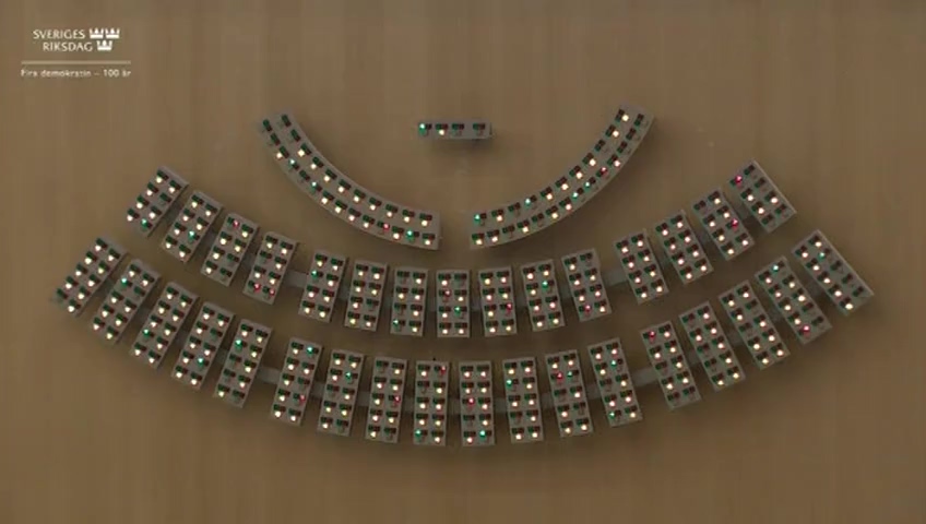 Stillbild från debatten i kammaren
