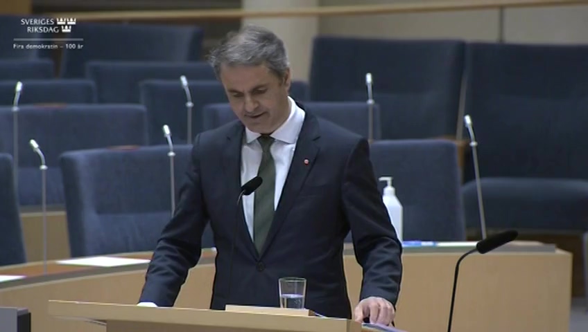 Stillbild från Interpellationsdebatt: Återinrättande av landsbygdsminister
