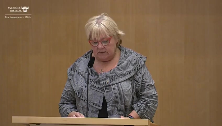 Stillbild från Debatt om förslag: Samhall