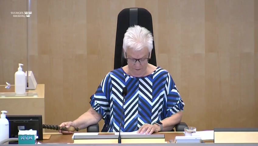 Stillbild från debatten i kammaren