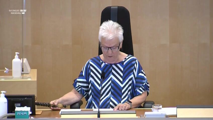 Stillbild från debatten i kammaren