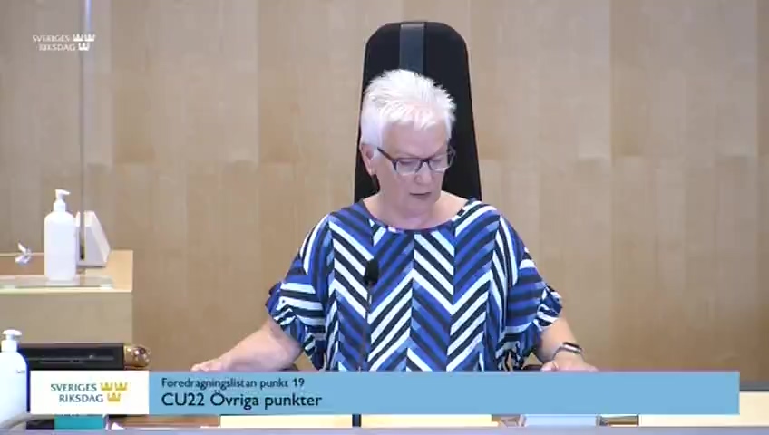 Stillbild från debatten i kammaren