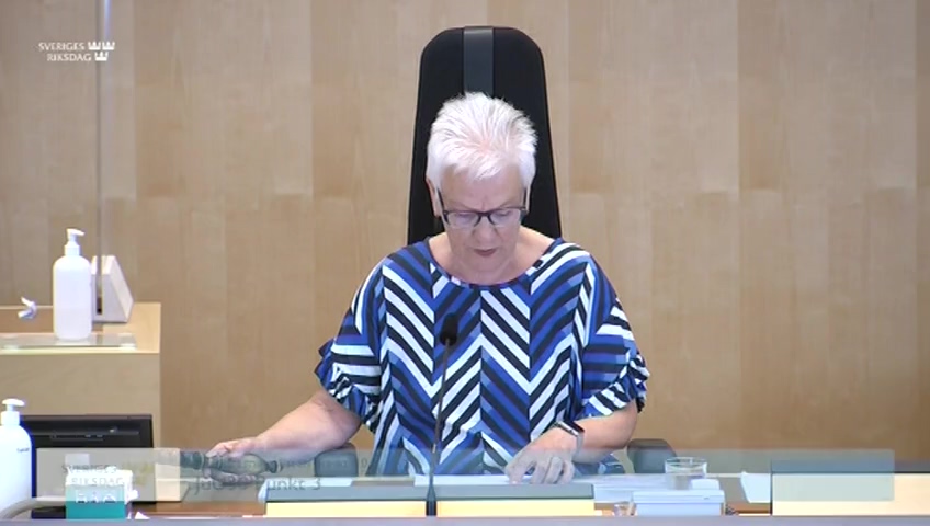 Stillbild från debatten i kammaren