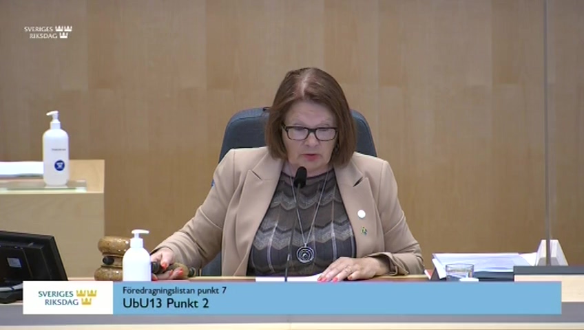 Stillbild från debatten i kammaren