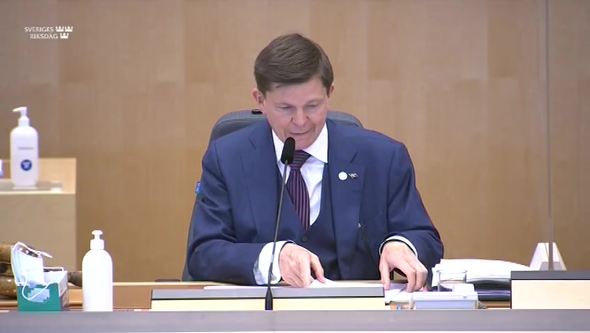 Stillbild från debatten i kammaren