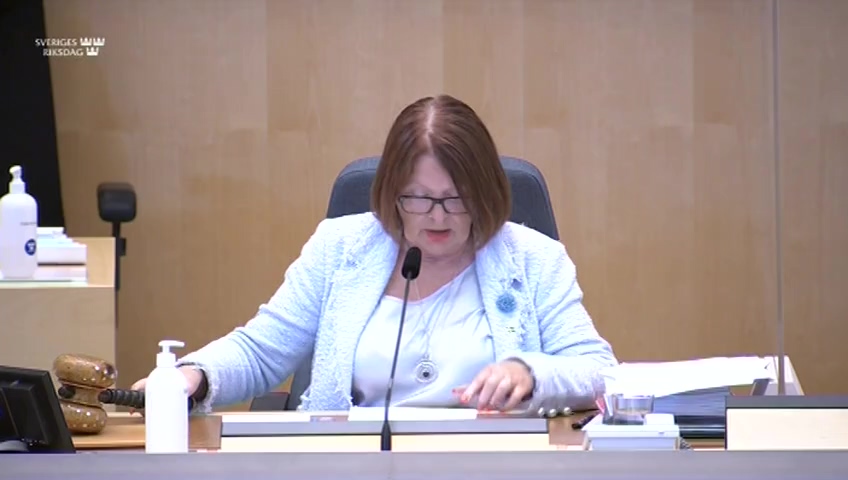 Stillbild från debatten i kammaren