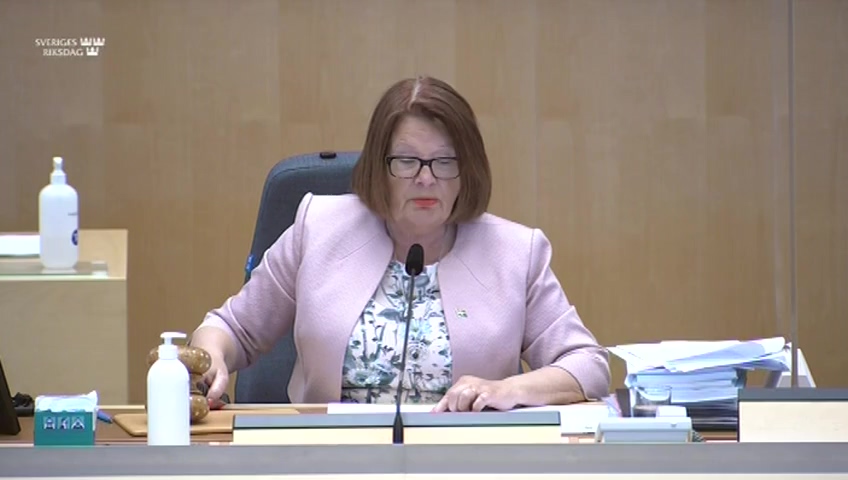 Stillbild från debatten i kammaren