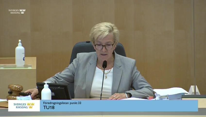 Stillbild från Debatt om förslag: Förlängd giltighetstid för yrkeskompetensbevis