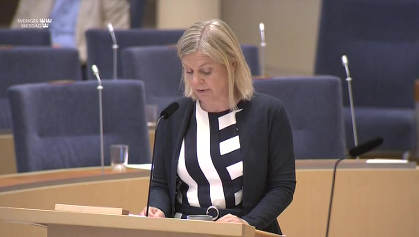 Stillbild från Interpellationsdebatt: Regeringens ekonomiska politik