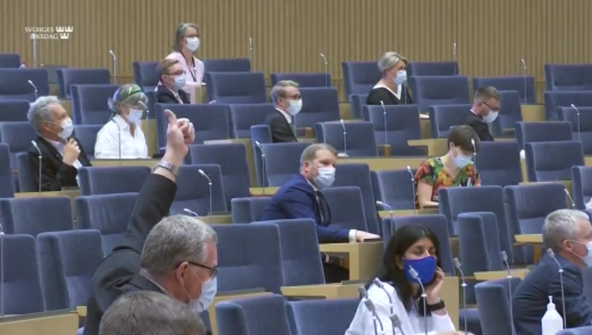 Stillbild från debatten i kammaren