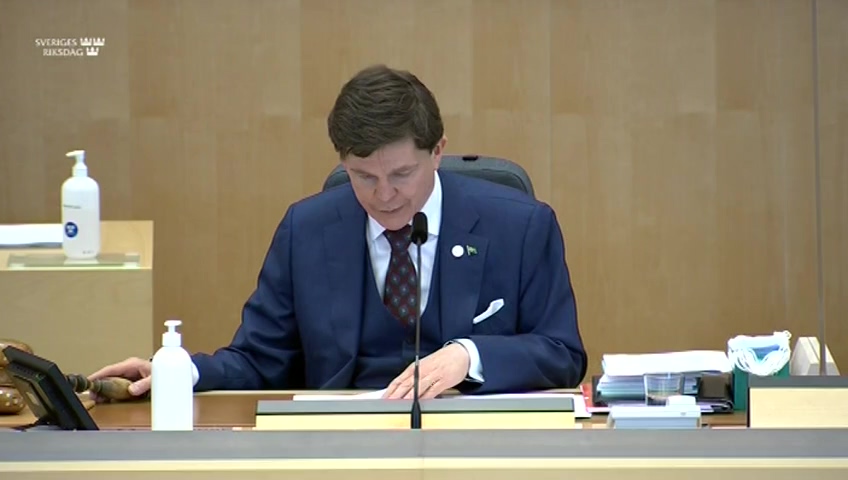 Stillbild från debatten i kammaren
