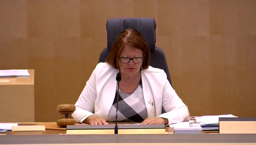 Stillbild från debatten i kammaren