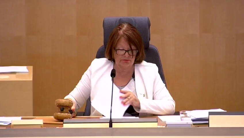 Stillbild från debatten i kammaren