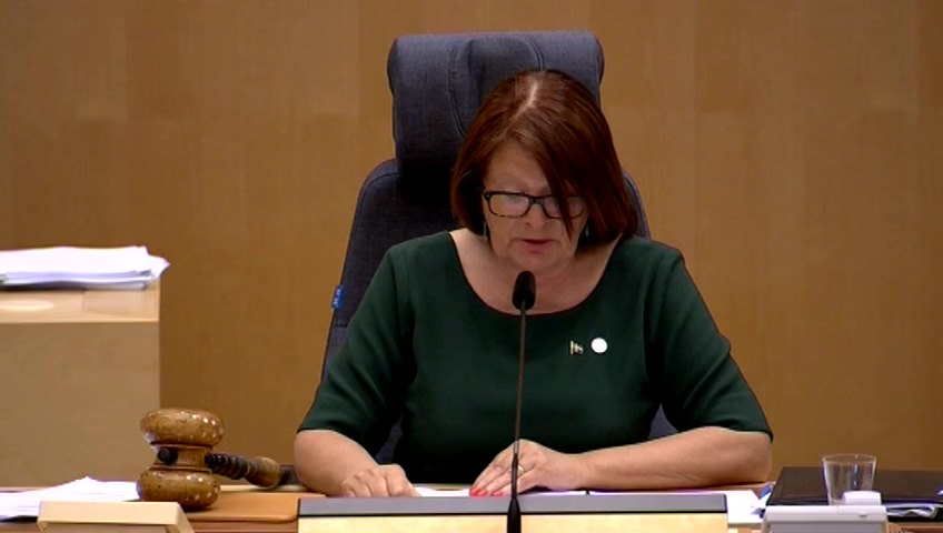 Stillbild från debatten i kammaren