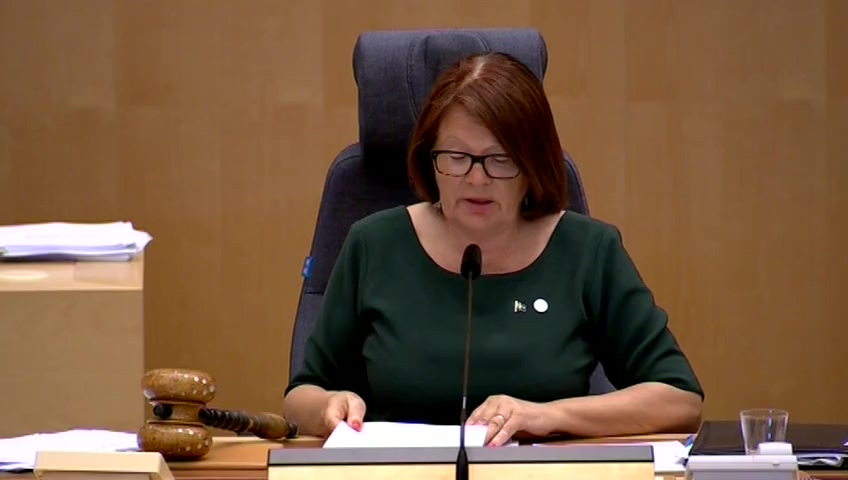 Stillbild från debatten i kammaren