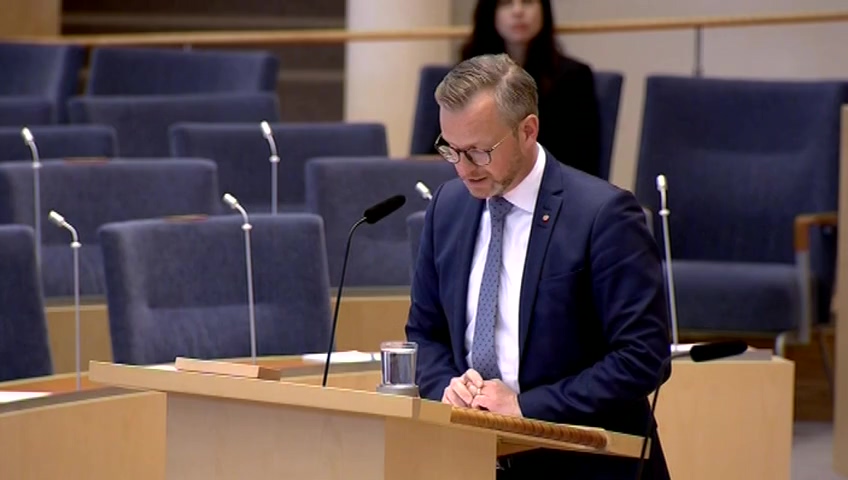 Stillbild från Interpellationsdebatt: Förebyggande åtgärder mot vattenbrist och torka