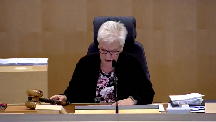 Stillbild från debatten i kammaren