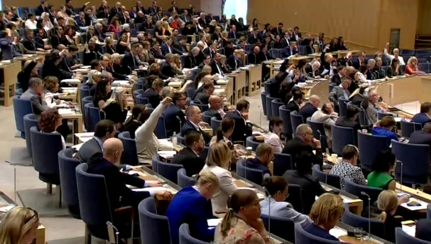 Stillbild från debatten i kammaren
