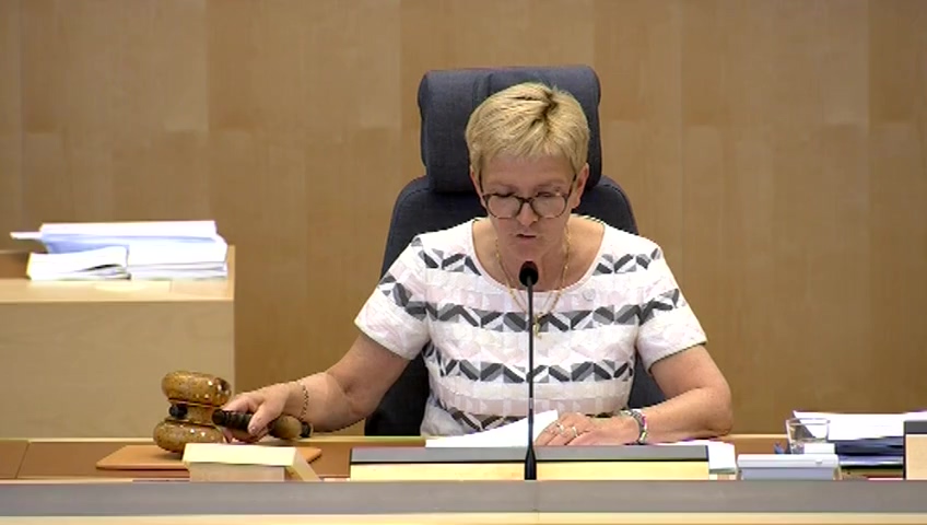 Stillbild från debatten i kammaren