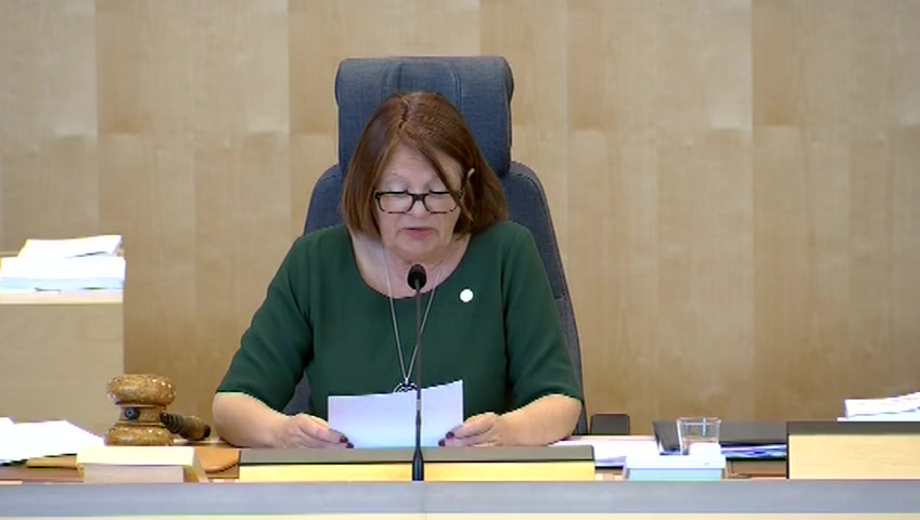 Stillbild från debatten i kammaren