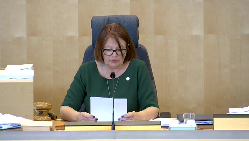 Stillbild från debatten i kammaren