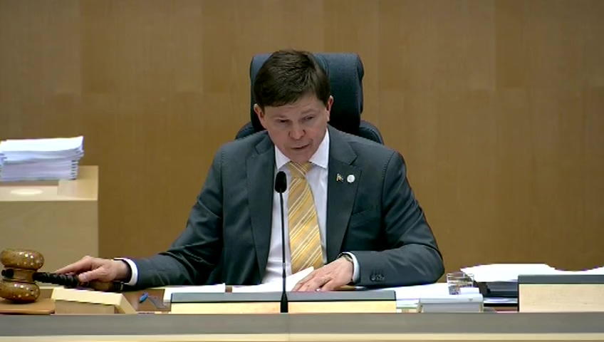 Stillbild från debatten i kammaren
