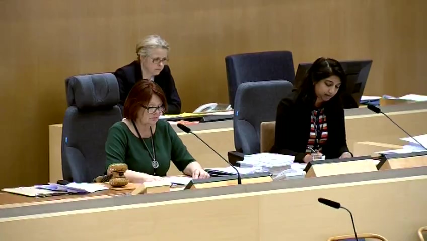 Stillbild från debatten i kammaren