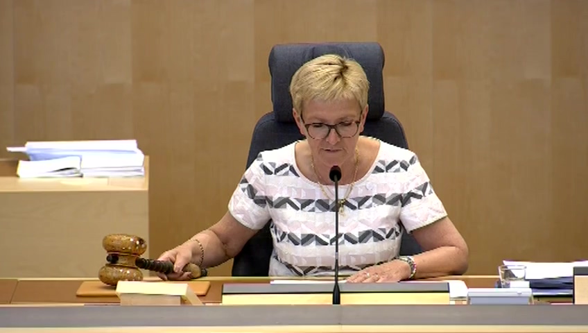 Stillbild från debatten i kammaren