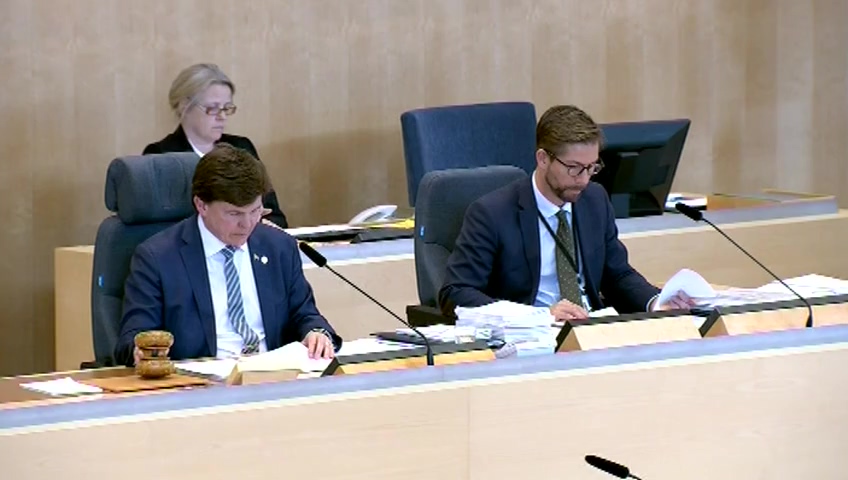 Stillbild från debatten i kammaren