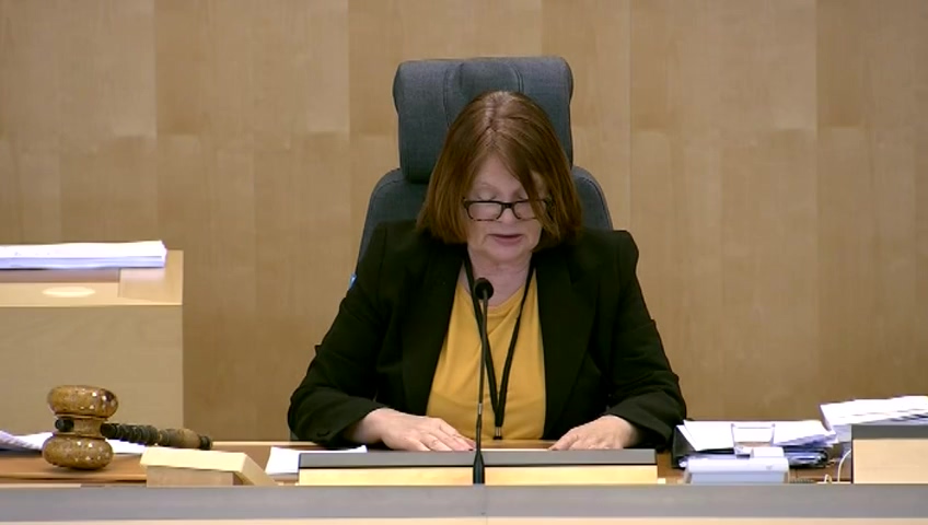 Stillbild från debatten i kammaren