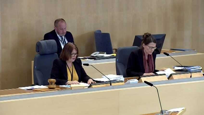 Stillbild från debatten i kammaren