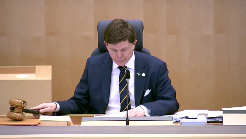 Stillbild från debatten i kammaren