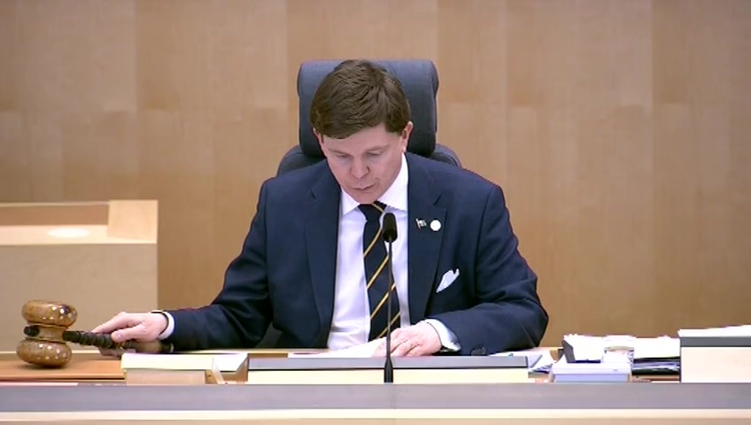 Stillbild från debatten i kammaren