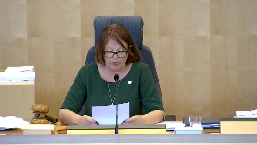 Stillbild från debatten i kammaren