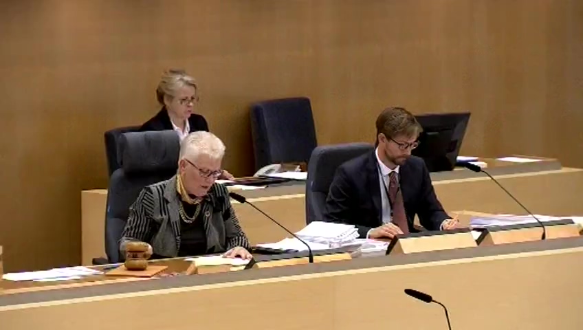 Stillbild från debatten i kammaren