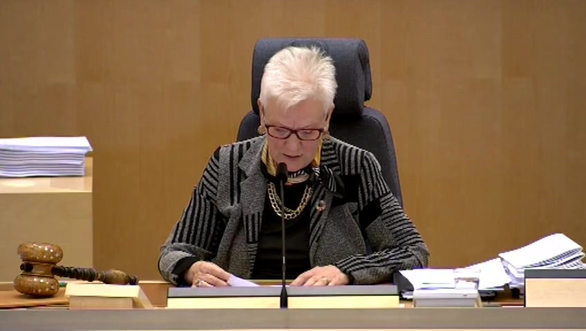 Stillbild från debatten i kammaren